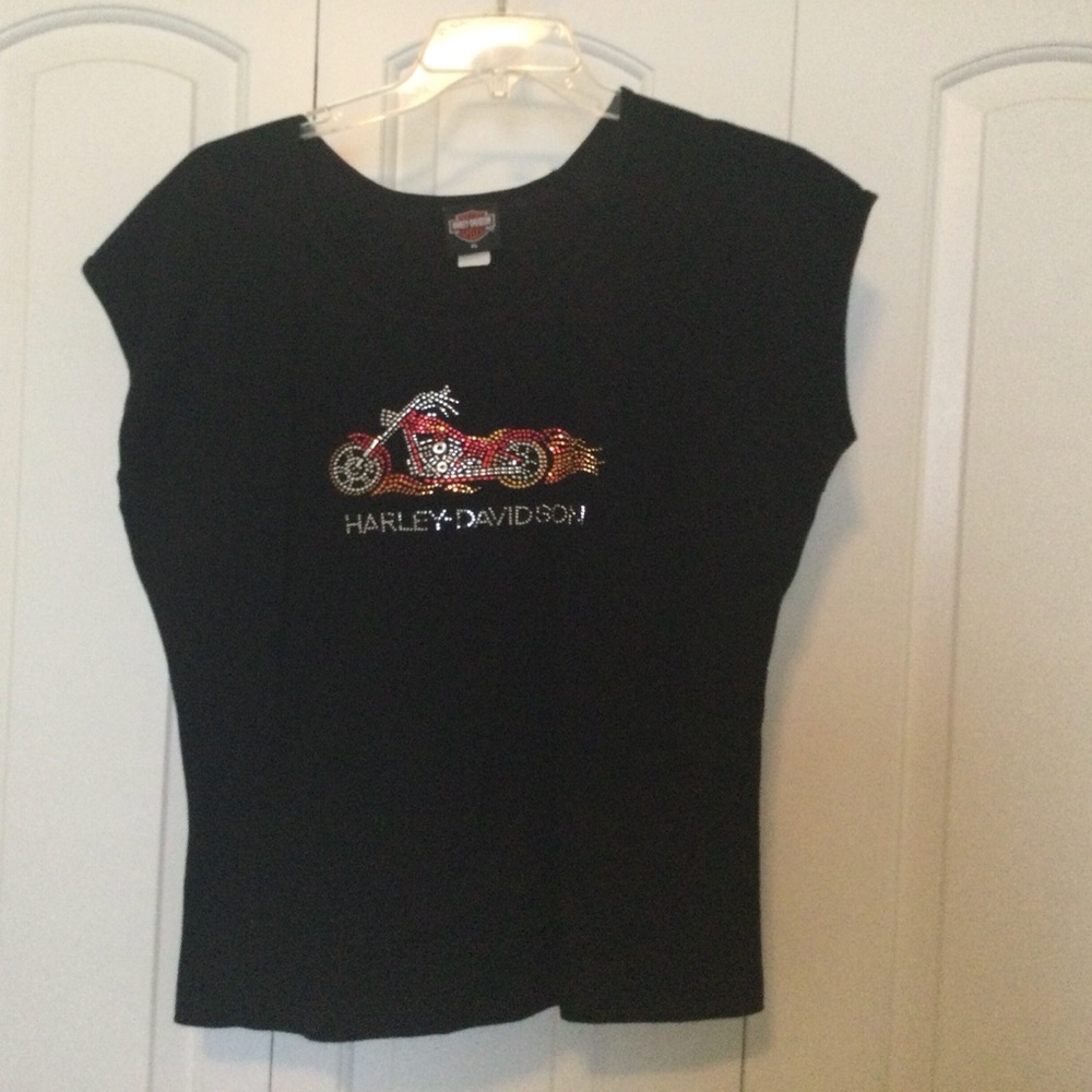 Harley Davidson ladies black tee Sz X-LARGE